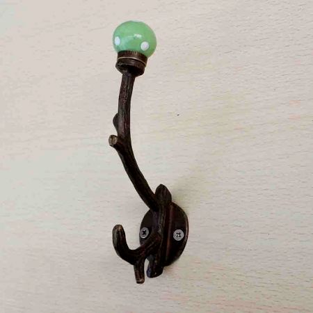 Pea Green Dot Tree Hooks-EHG-28